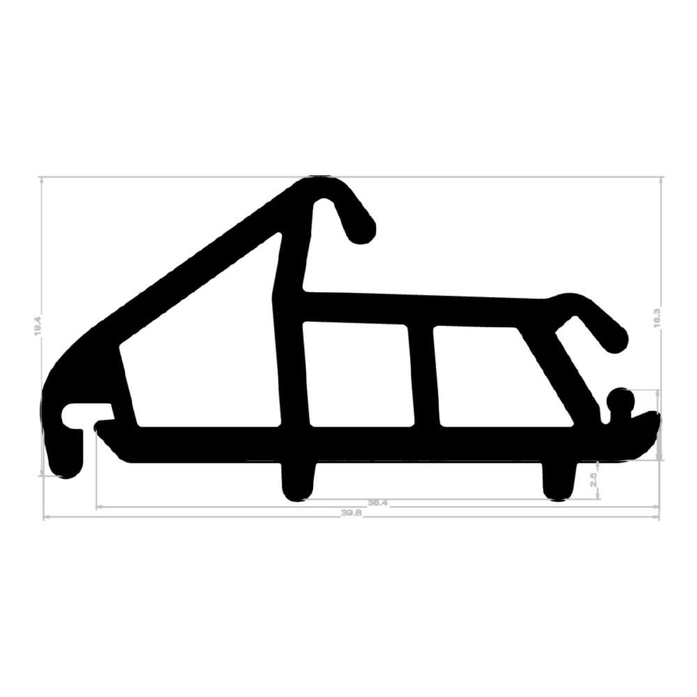 Mitteldichtung für Metall- und Alufenster | 22 mm Höhe | Farbe: schwarz