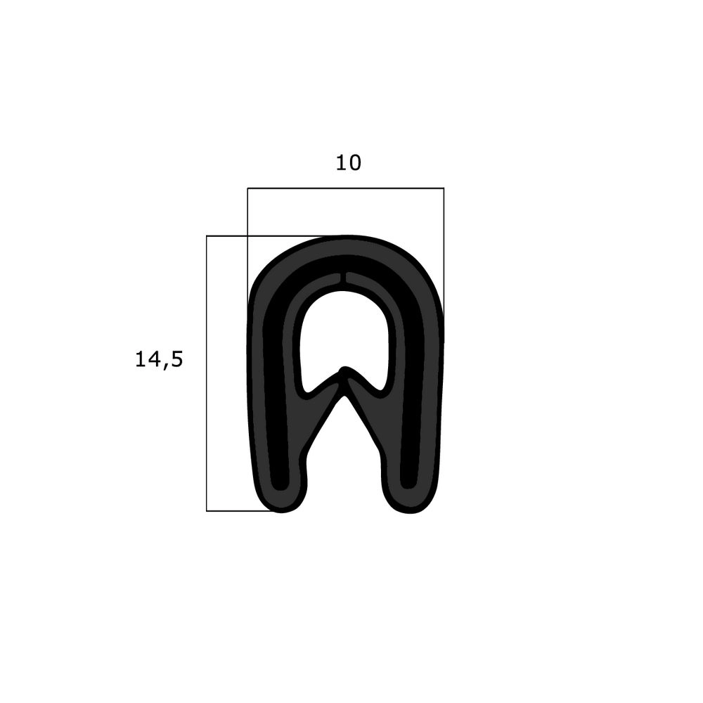 Kantenschutz - Kantenschutzprofil | Klemmbereich 1 - 4 mm | Farbe: schwarz