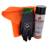 Profi-Reinigungsset | Bundle mit Mikrofasertuch (x2), Reinigerspray & Handschuhen 10/XL