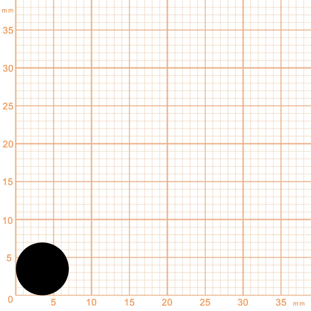 Moosgummi - Rundschnurprofil | 7 mm Durchmesser | Farbe: schwarz