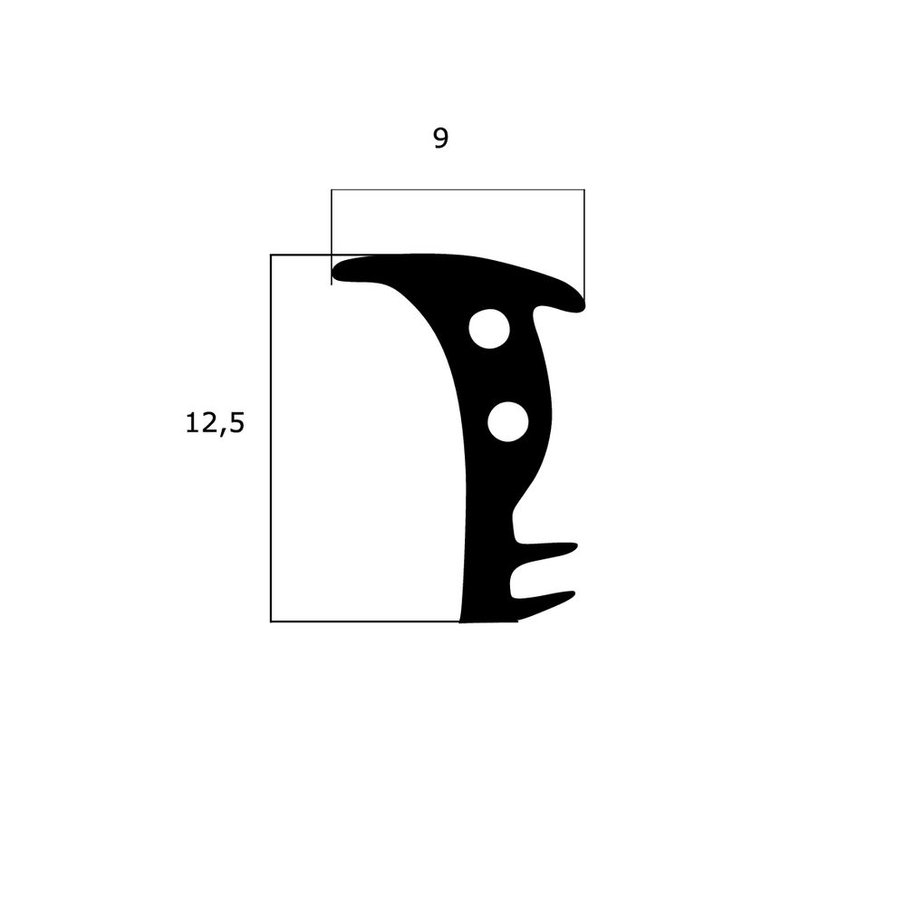 Verglasungsdichtungen - Verglasungsdichtung für Fenster | 9 mm Breite | Farbe: schwarz