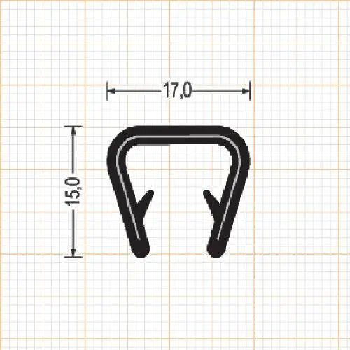 Kantenschutzprofil | Klemmbereich 9 - 12 mm | Farbe: schwarz