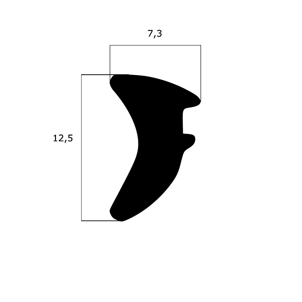 Verglasungsdichtungen - Verglasungsdichtung für Fenster | 7,3 mm Breite | Farbe: schwarz