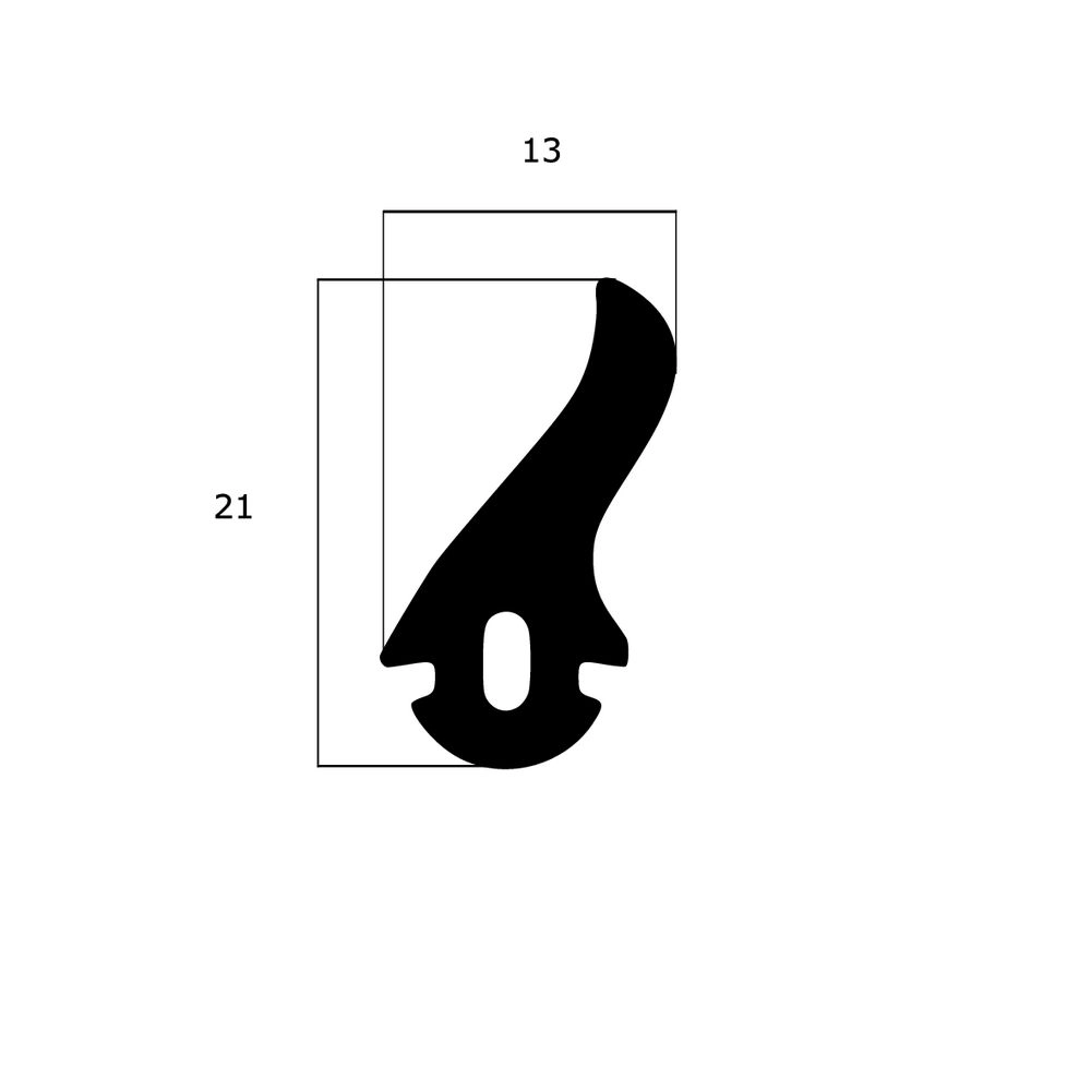 Mitteldichtungen - Mitteldichtung für Metall- und Alufenster | 21 mm Höhe | Farbe: grau