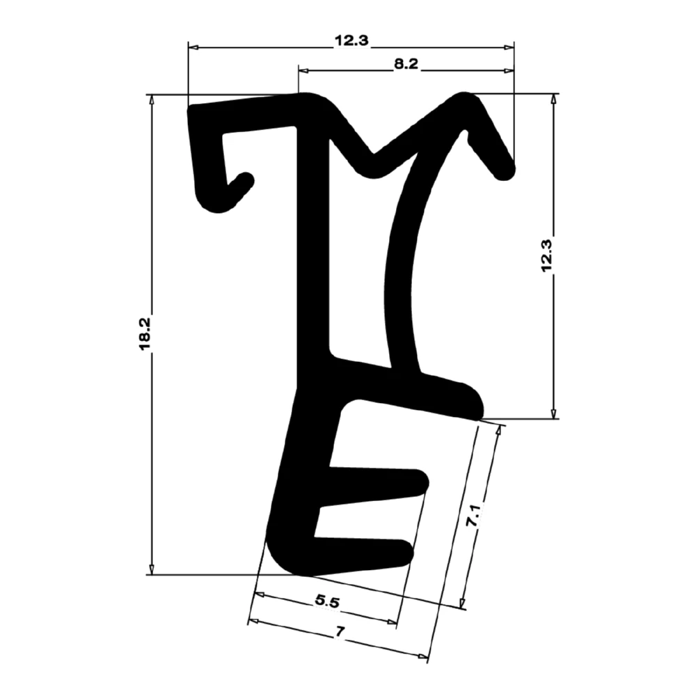 Flügelfalzdichtung für Holzelemente  | 8 mm Falzhöhe | Farbe: schwarz