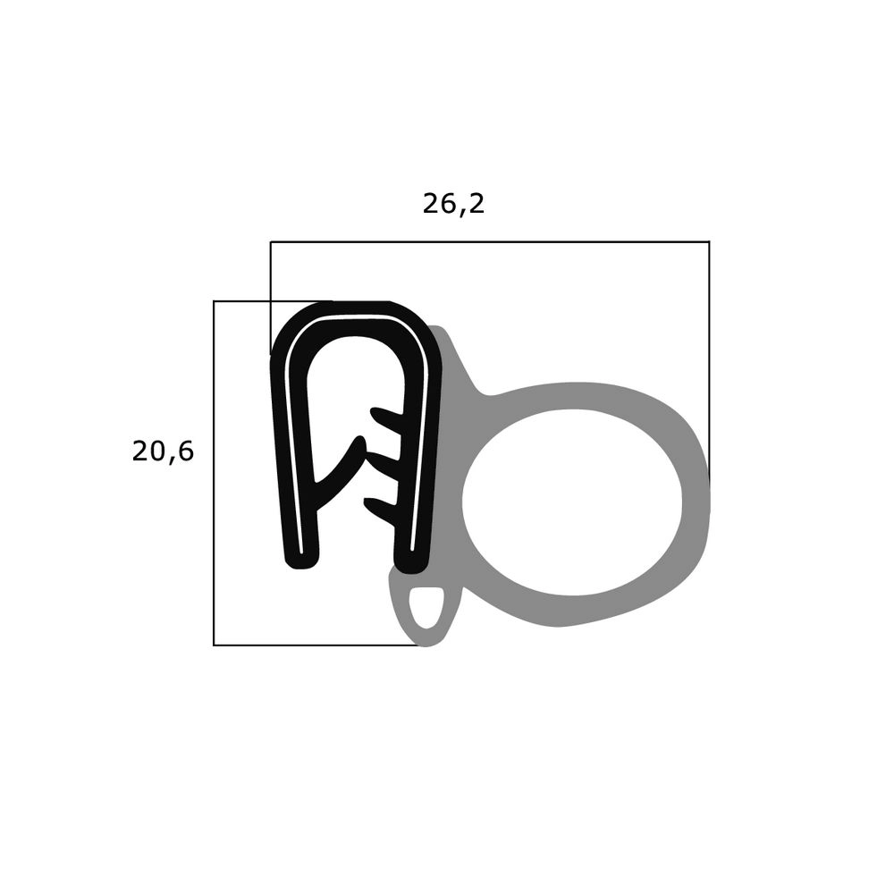 Kantenschutz Dichtprofile - Kantenschutzprofil | Klemmbereich: 2,5 – 4 mm | Farbe: schwarz