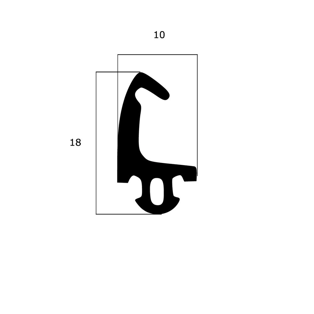 Mitteldichtungen - Mitteldichtung für Metall- und Alufenster | 18 mm Höhe | Farbe: schwarz