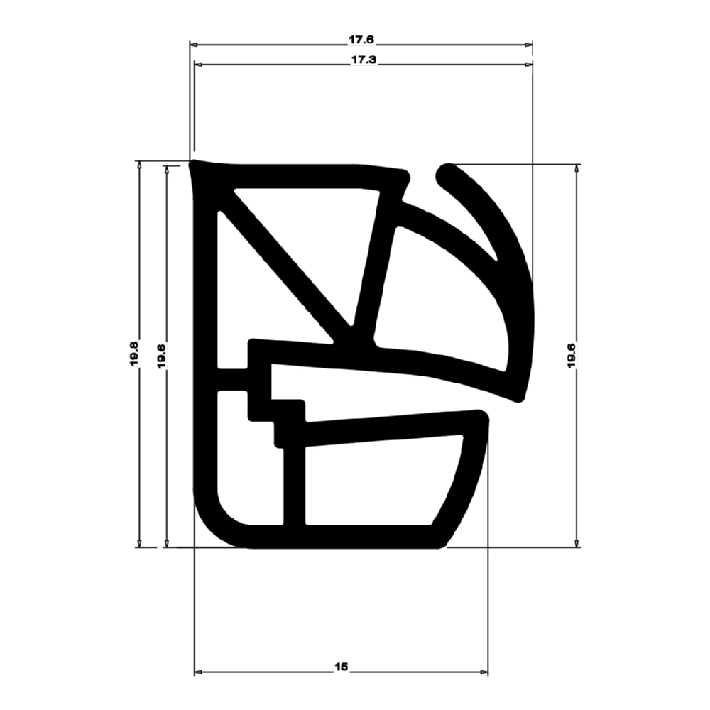 Stahlzargendichtung für Stahltüren | 21 mm Höhe | Farbe: grau