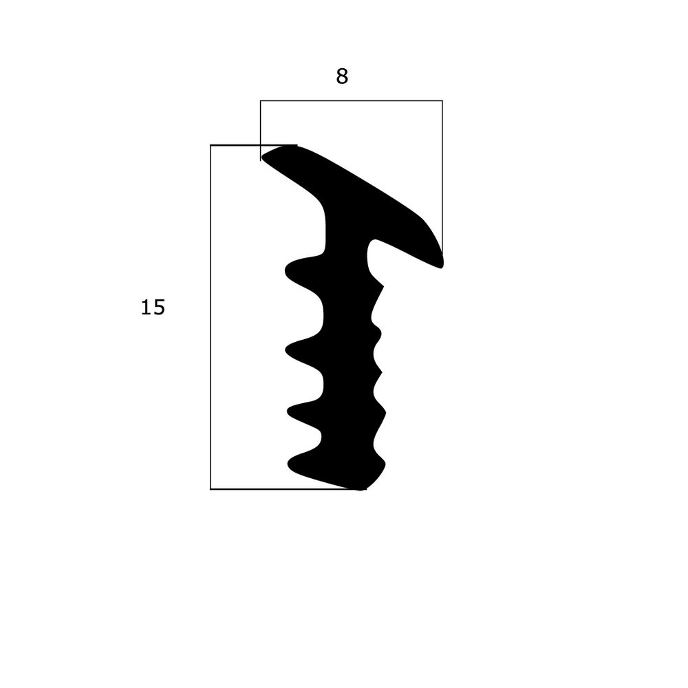 Verglasungsdichtungen - Verglasungsdichtung für Fenster | 8 mm Breite | Farbe: schwarz