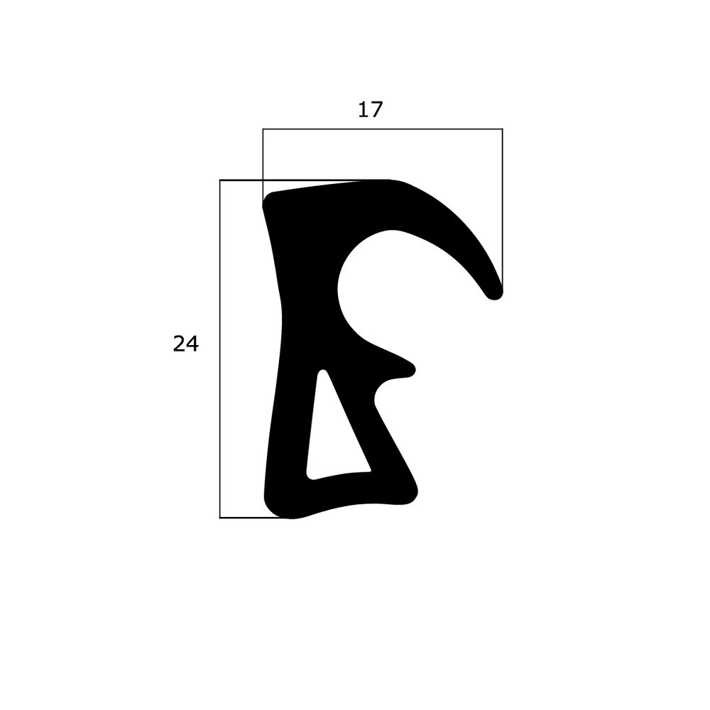 Türrahmen Dichtung - Stahlzargendichtung für Stahlprofile | 17 mm Breite | Farbe: weiß