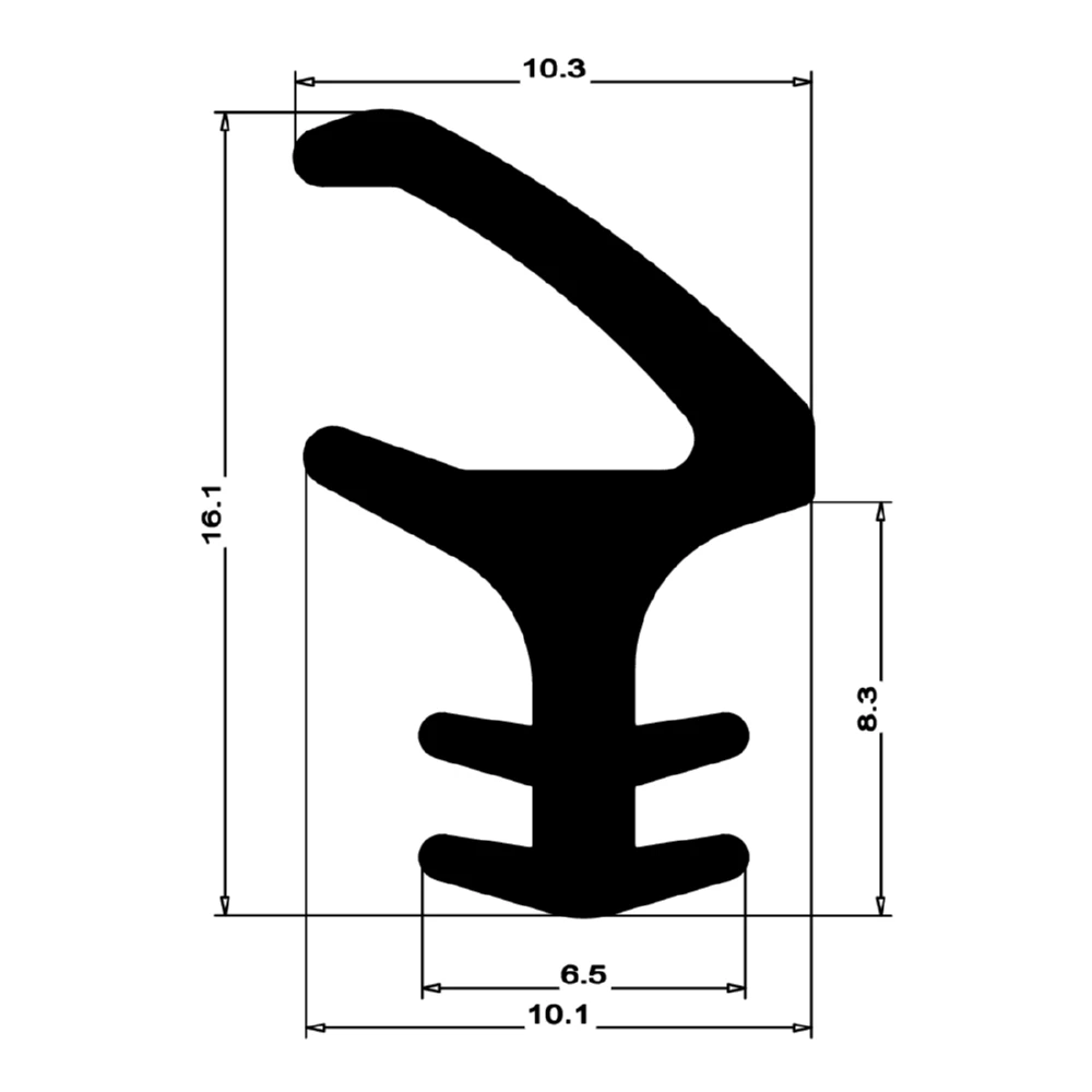 Stahlzargendichtung für Stahlprofile | 11 mm Breite | Farbe: grau