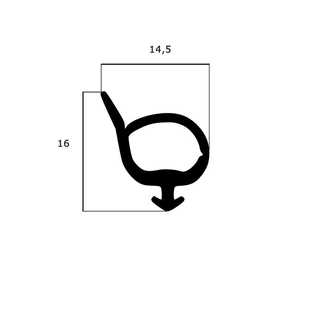 Dachfensterdichtungen - Dachfensterdichtung für Velux Dachflächenfenster | Höhe: 16 mm | Farbe: schwarz