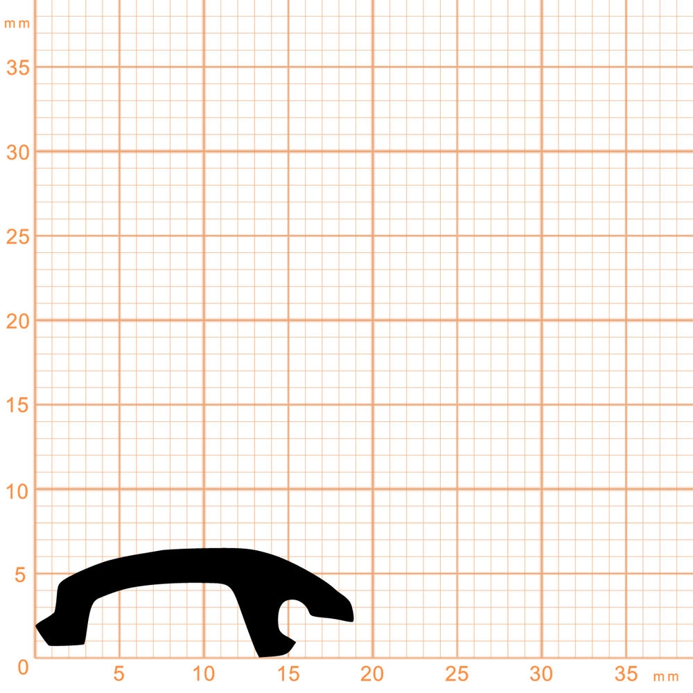 Bodenschwellendichtungen - Bodenschwellendichtung | 19 mm Breite | Farbe: schwarz