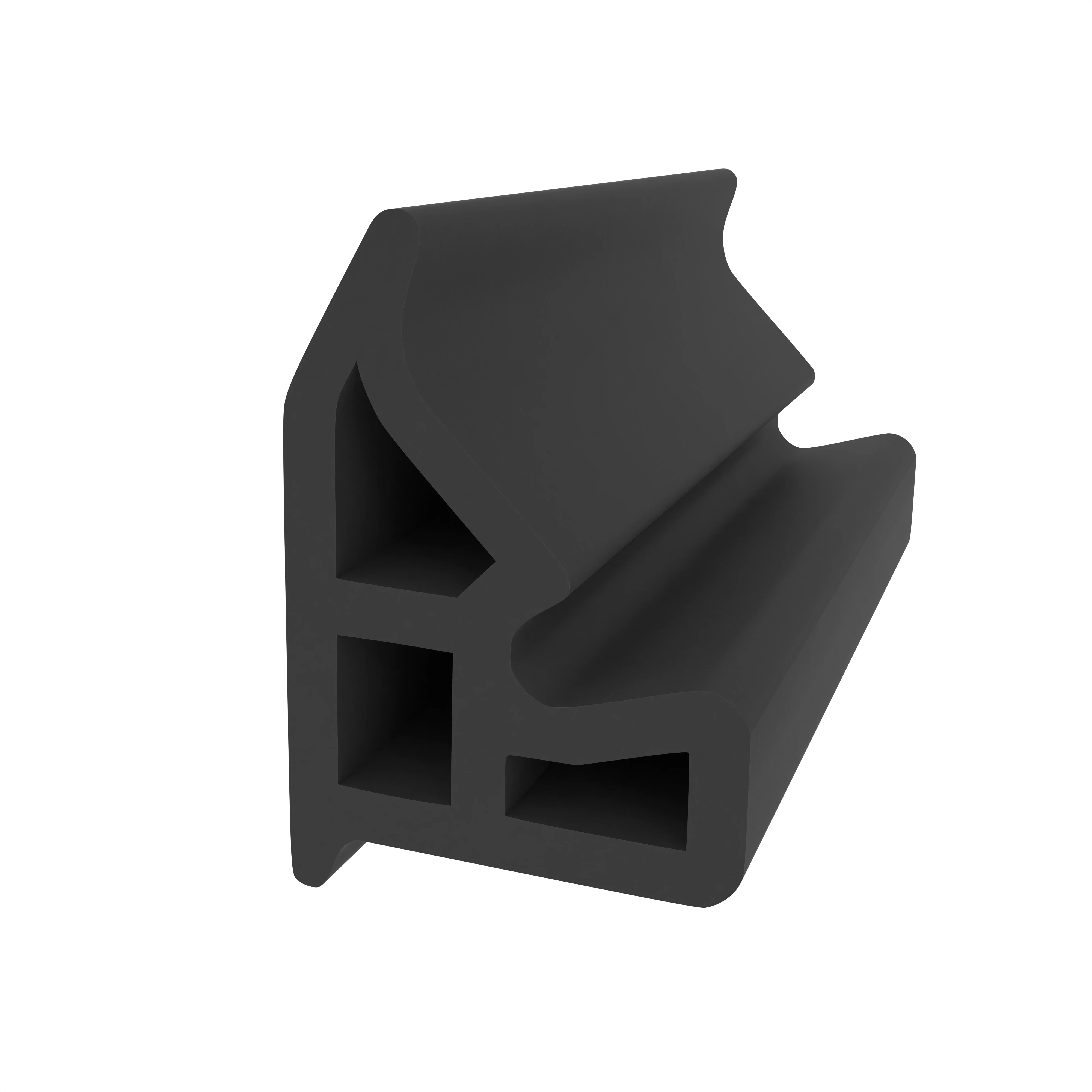 Türrahmen Dichtung - Stahlzargendichtung mit senkrechter Nut | 12,5 mm Breite | Farbe: schwarz