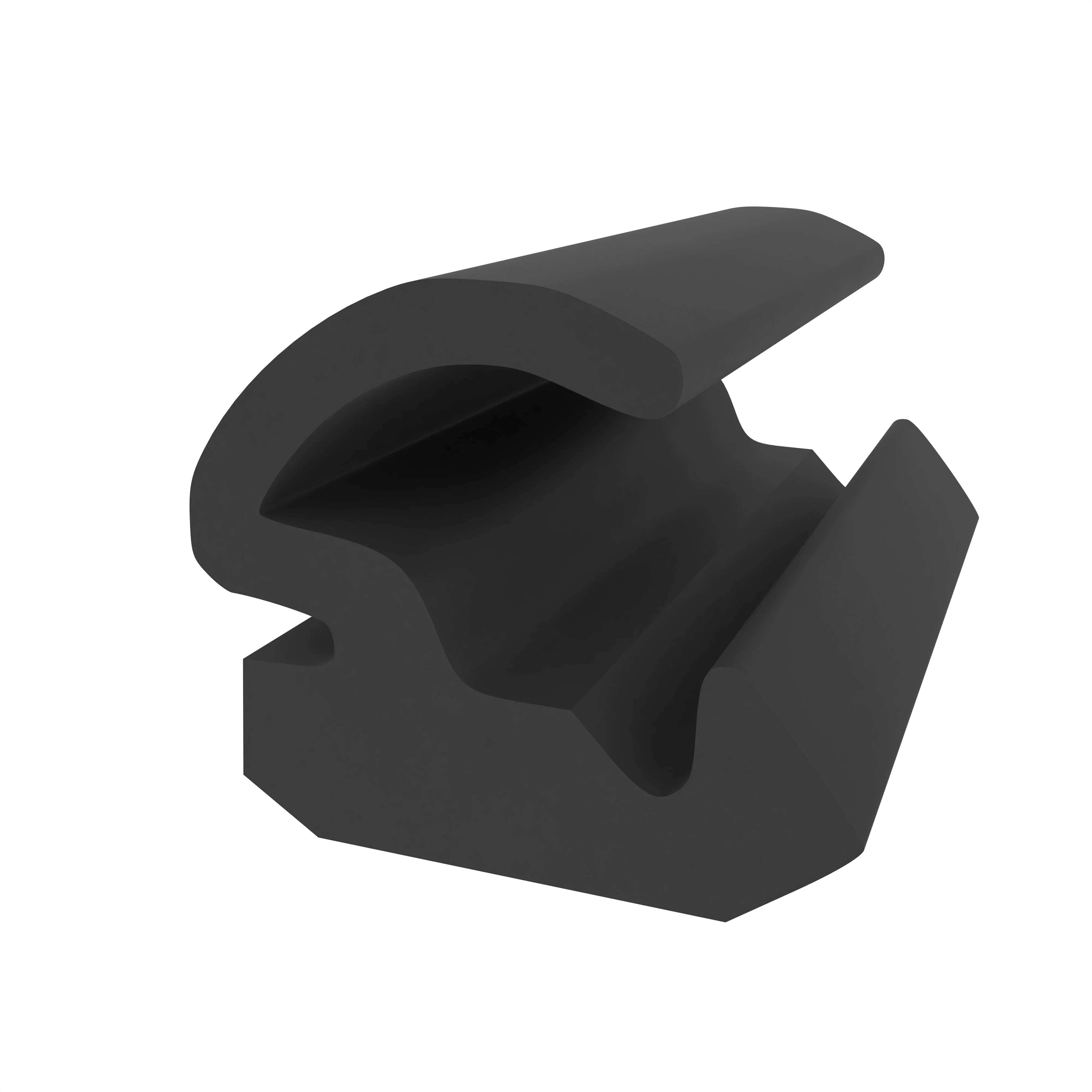 Anschlagdichtung mit Lippe und glattem Fuß | 9 mm Höhe | Farbe: schwarz  Anschlagdichtung mit Lippe und glattem Fuß | 9 mm Höhe | Farbe: schwarz