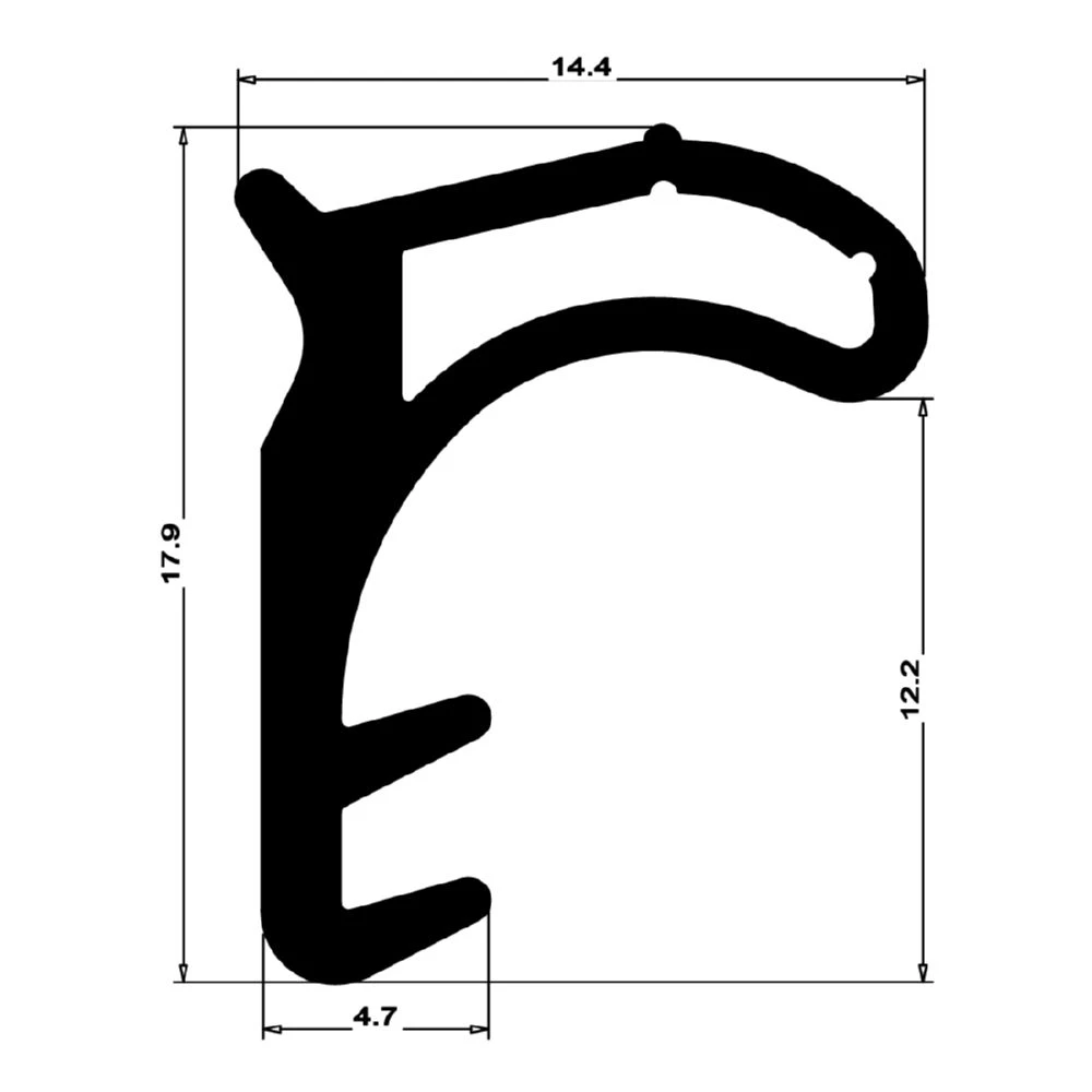 Stahlzargendichtung für Stahltüren | 14 mm Breite | Farbe: grau