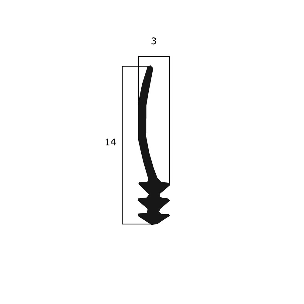 Türrahmen Dichtung - Holzzargendichtung für Zimmertüren | 3 mm Nutbreite | Farbe: schwarz