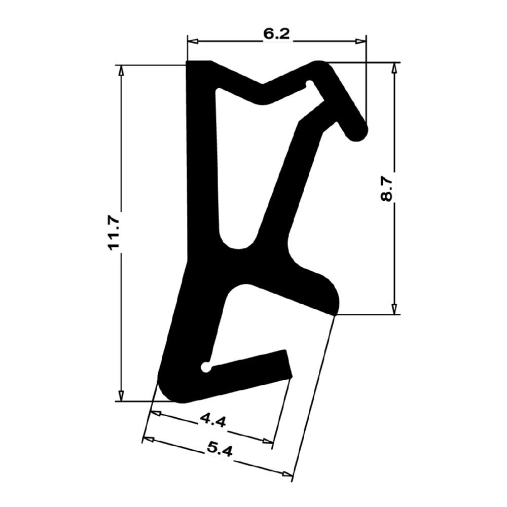 Flügelfalzdichtung für Holzfenster und -türen | 8 mm Falzhöhe | Farbe: weiß