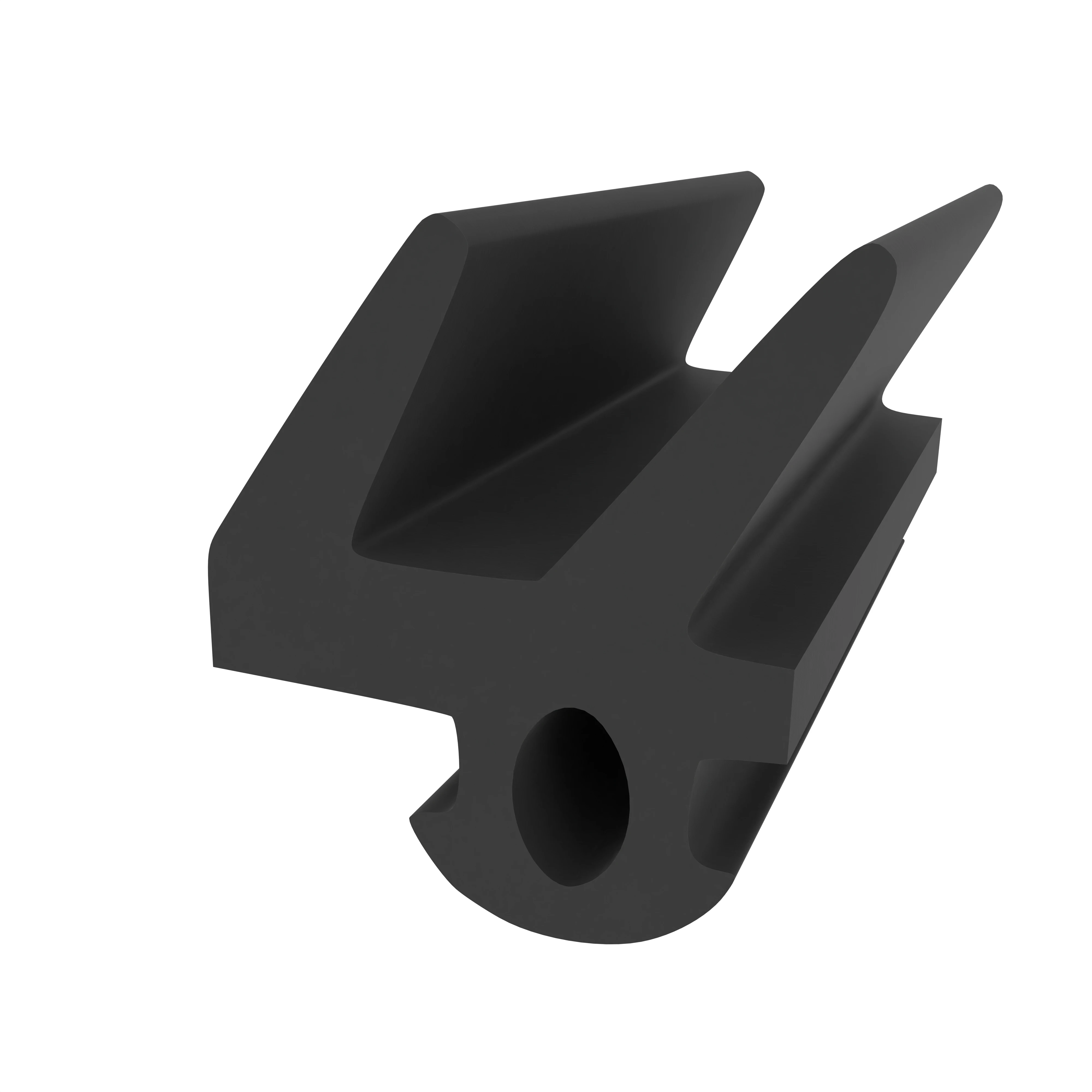 Lippendichtungen - Anschlagdichtung mit Lippe und profiliertem Fuß | 10 mm Höhe | Farbe: schwarz 