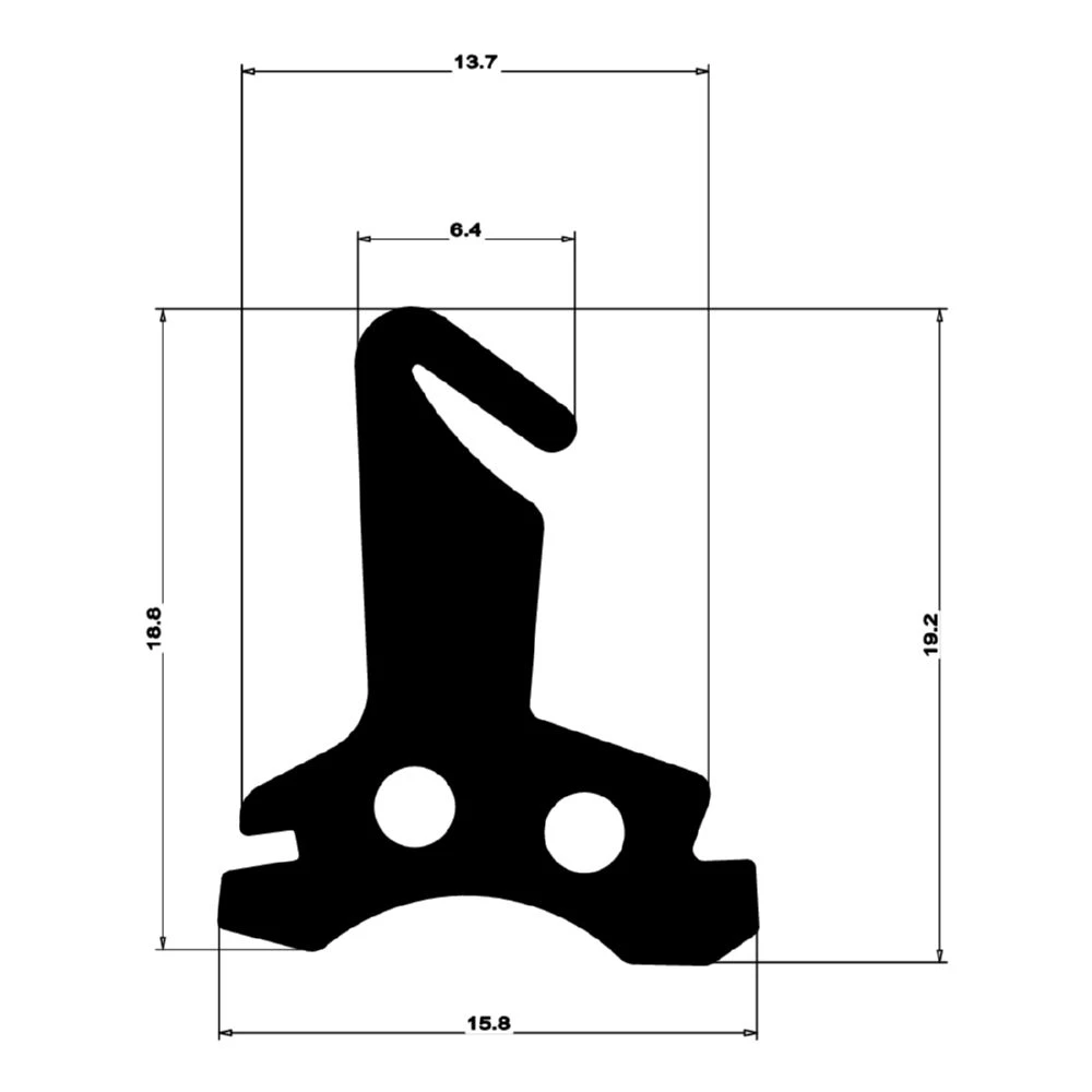 Mitteldichtung für Metall- und Alufenster | 18 mm Höhe | Farbe: schwarz