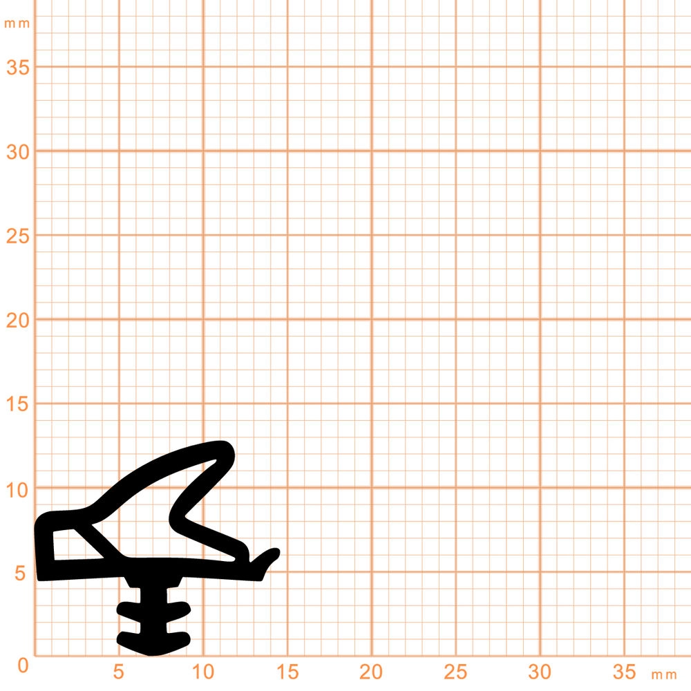 Türrahmen Dichtung - Zimmertürdichtung für Holztüren | 12,7 mm Höhe | Farbe: schwarz