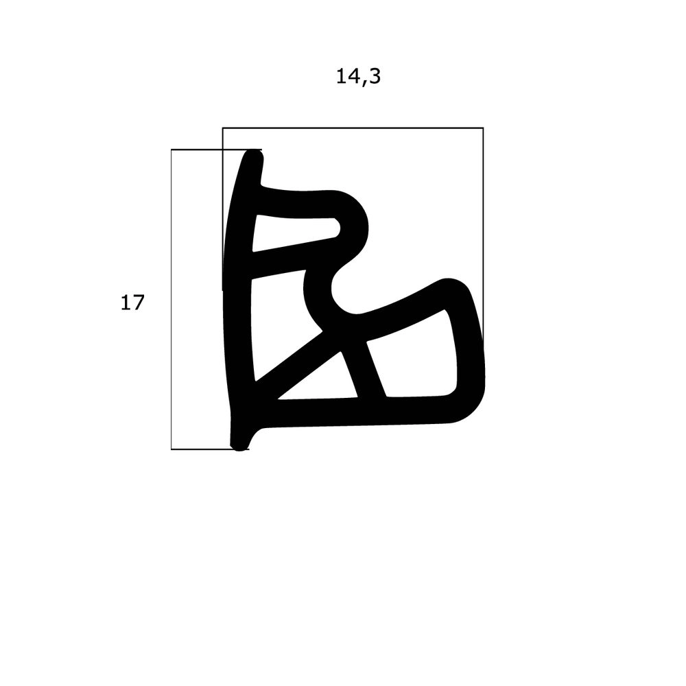 Türrahmen Dichtung - Stahlzargendichtung für Stahlzargen | 17 mm Höhe | Farbe: weiß