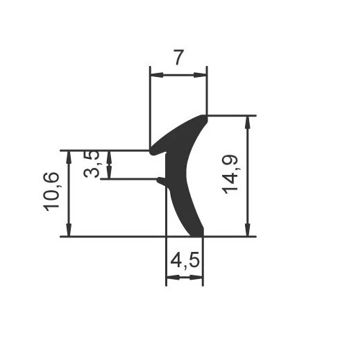 Verglasungsdichtung für Fenster | 14,9 mm Höhe | Farbe: schwarz