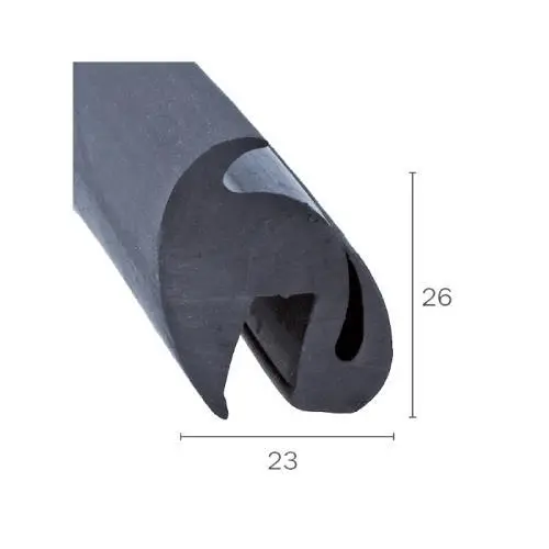 Gummiklemmprofil für Fahrzeugscheiben | Höhe: 26 mm | Farbe: schwarz