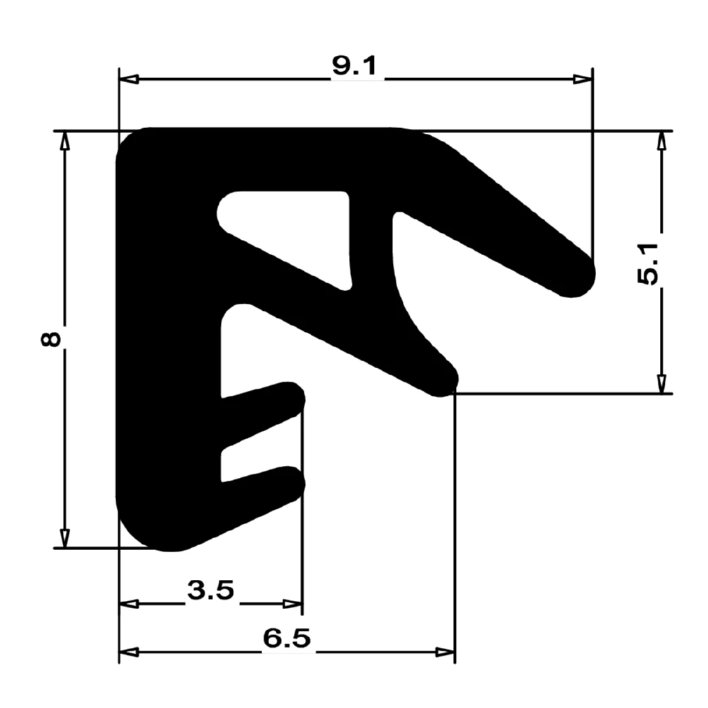 Überschlagdichtung für Holzfenster | Höhe: 8 mm | Farbe: weiß