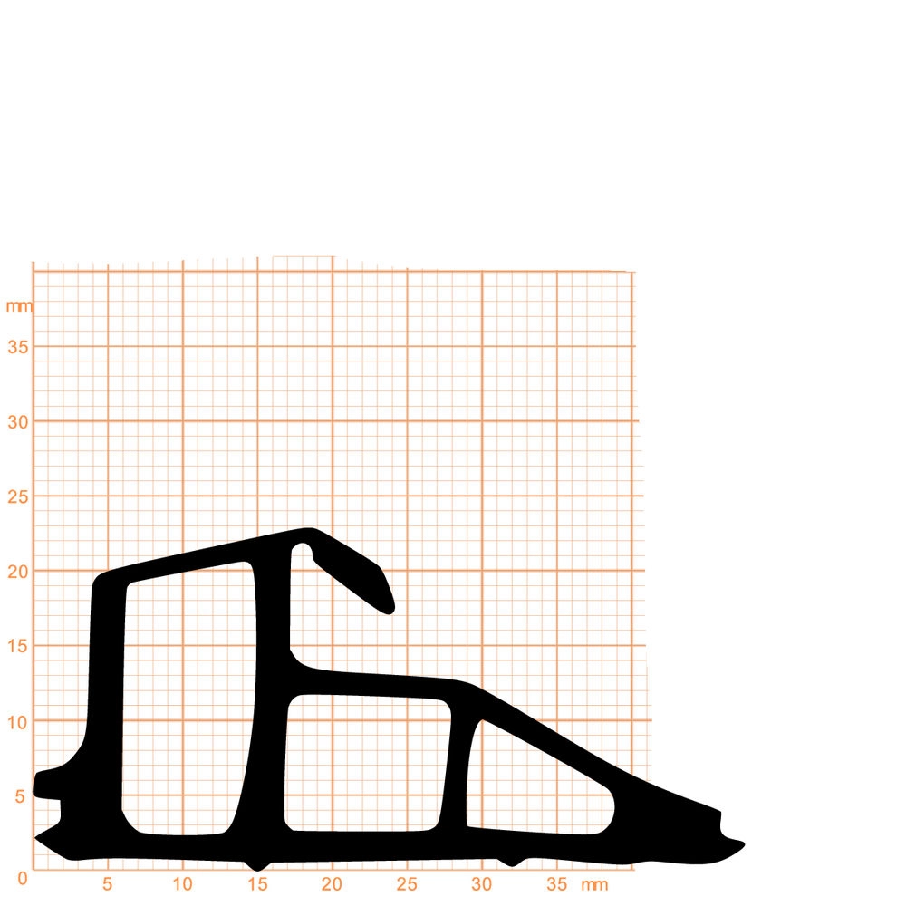 Mitteldichtungen - Mitteldichtung für Metall- und Alufenster | 49 mm Höhe | Farbe: schwarz