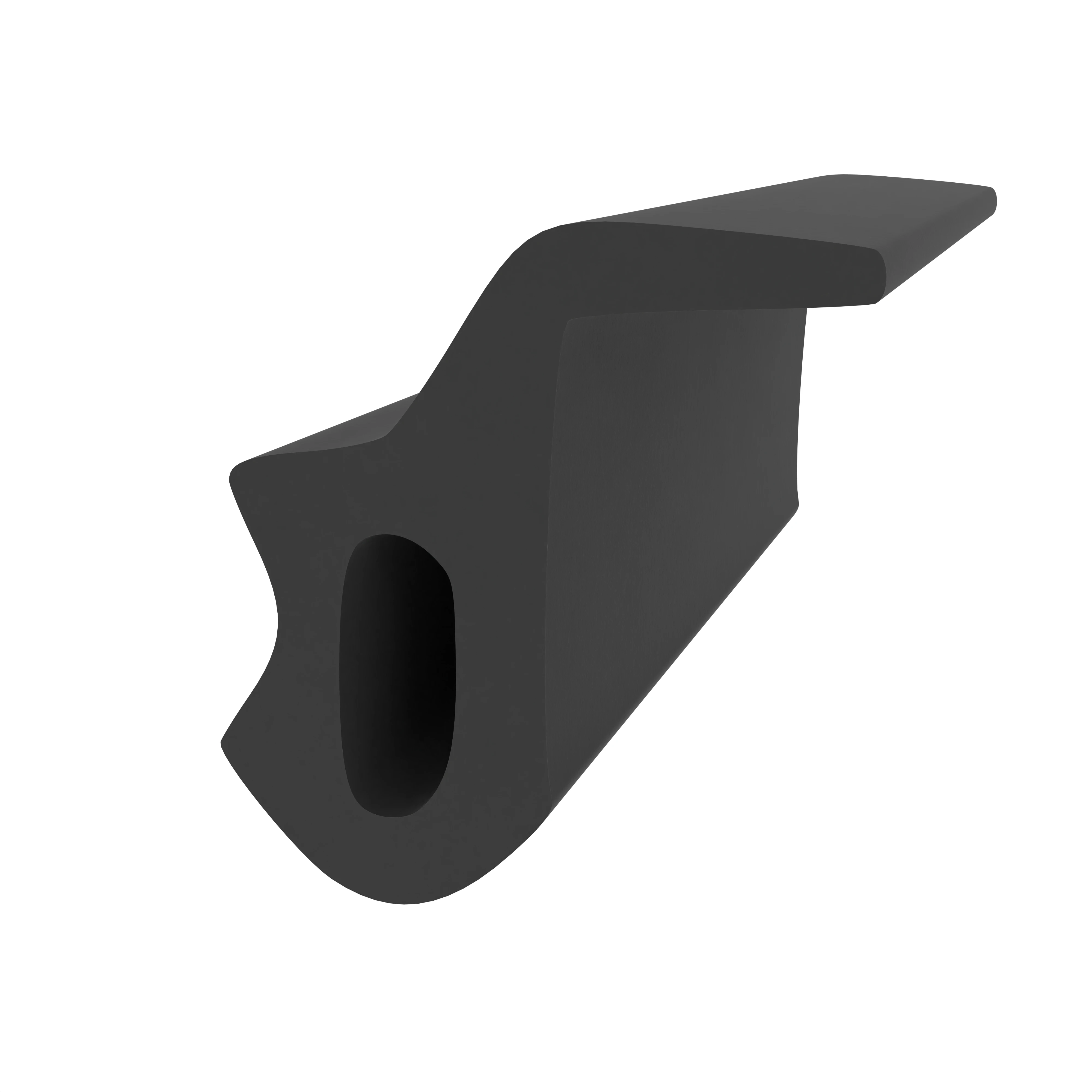 Lippendichtungen - Anschlagdichtung mit Lippe und profiliertem Fuß | 9 mm Höhe | Farbe: schwarz 