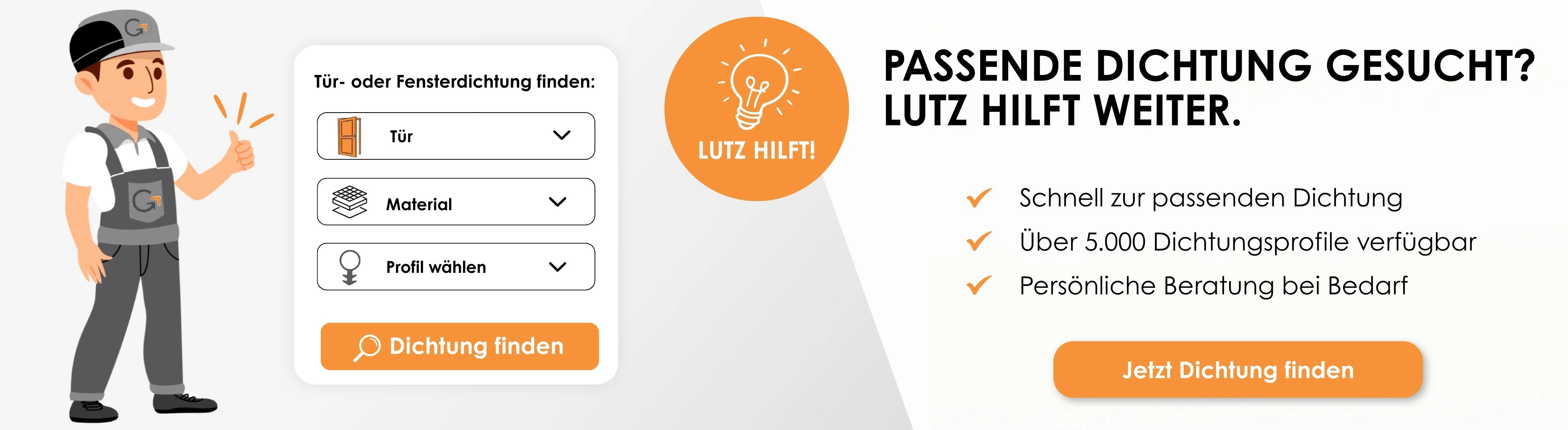Lutz hilft mit dem Graf-Dichtungen Produktberater dabei, schnell die passende Tür- oder Fensterdichtung zu finden.