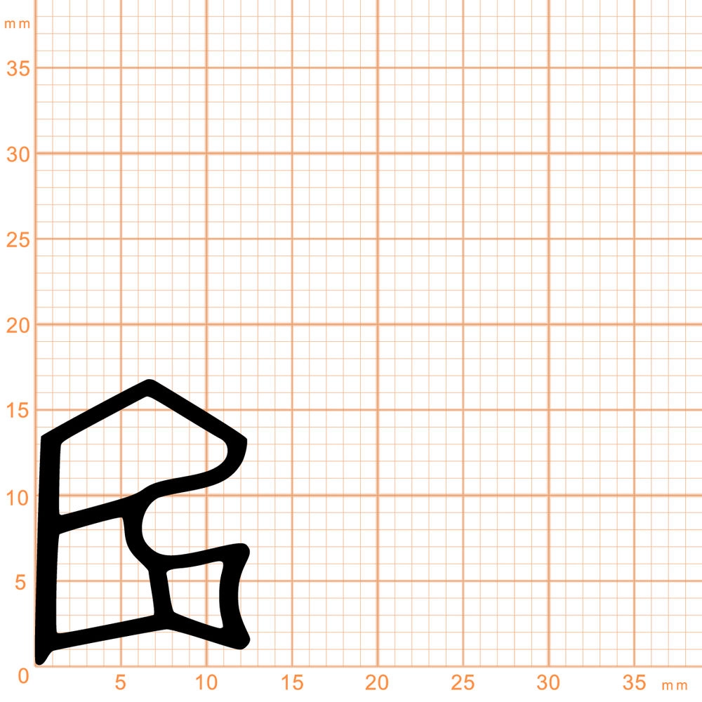 Türrahmen Dichtung - Stahlzargendichtung für Metalltüren | 17 mm Höhe | Farbe: weiß