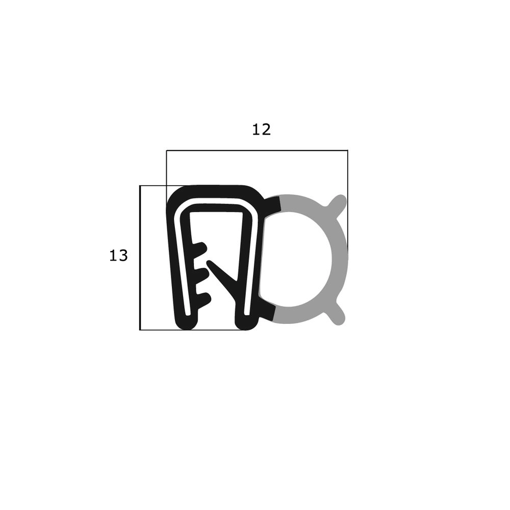 Kantenschutz Dichtprofile - Kantenschutzprofil | Klemmbereich: 2 mm | Farbe: schwarz