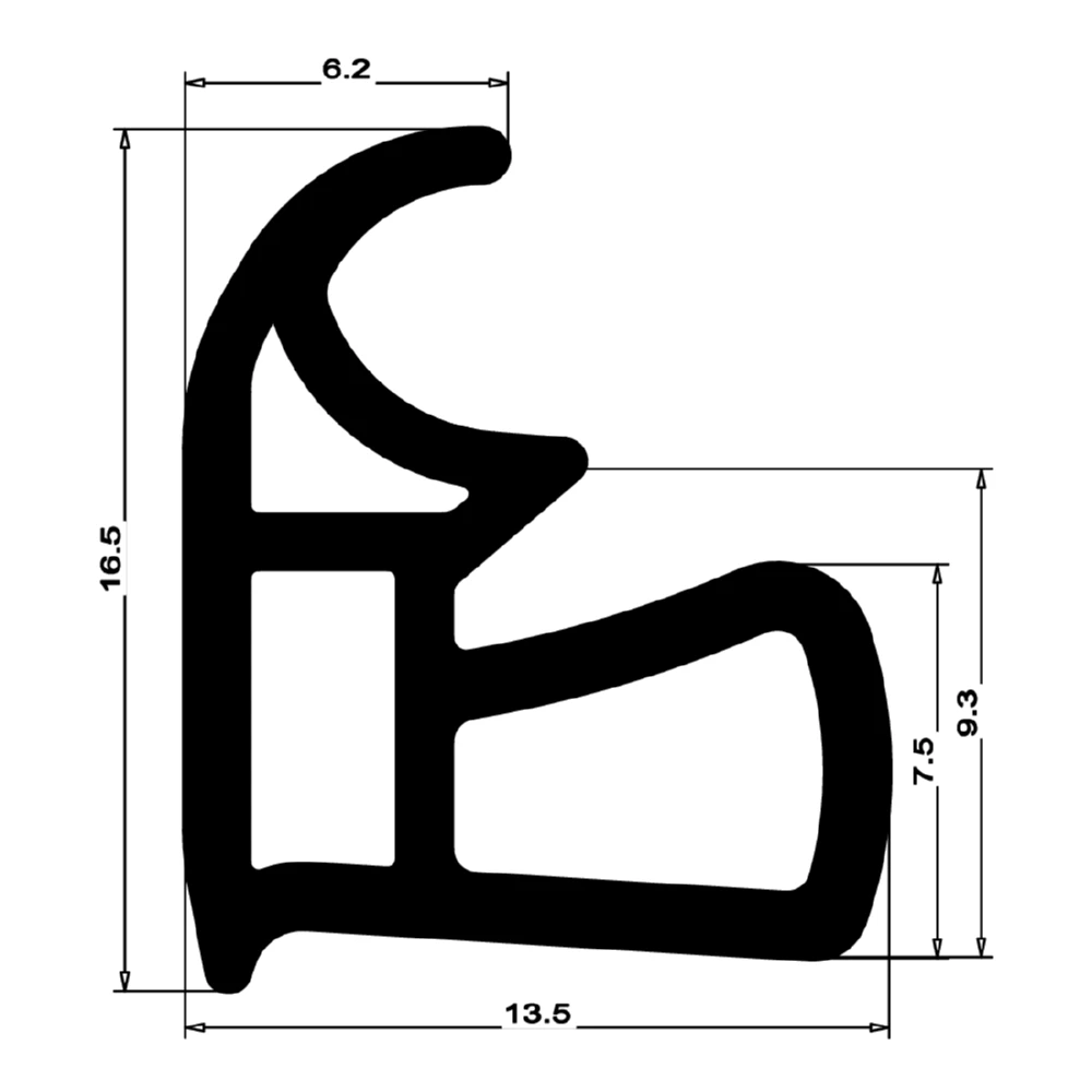 Stahlzargendichtung für Stahlprofile | 14 mm Breite | Farbe: weiß