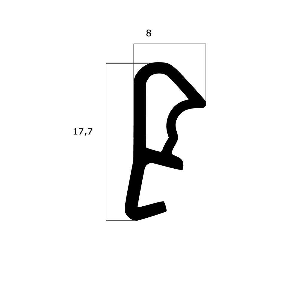 Flügelfalzdichtungen - Flügelfalzdichtung für Holzelemente | 11,1 mm Falzhöhe | Farbe: schwarz