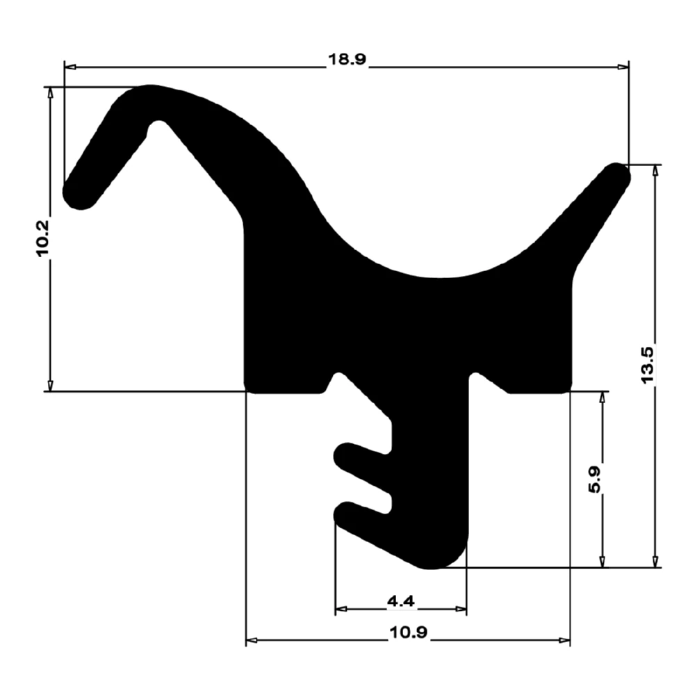 Mitteldichtung für Kunststofffenstern | 15 mm Höhe | Farbe: schwarz