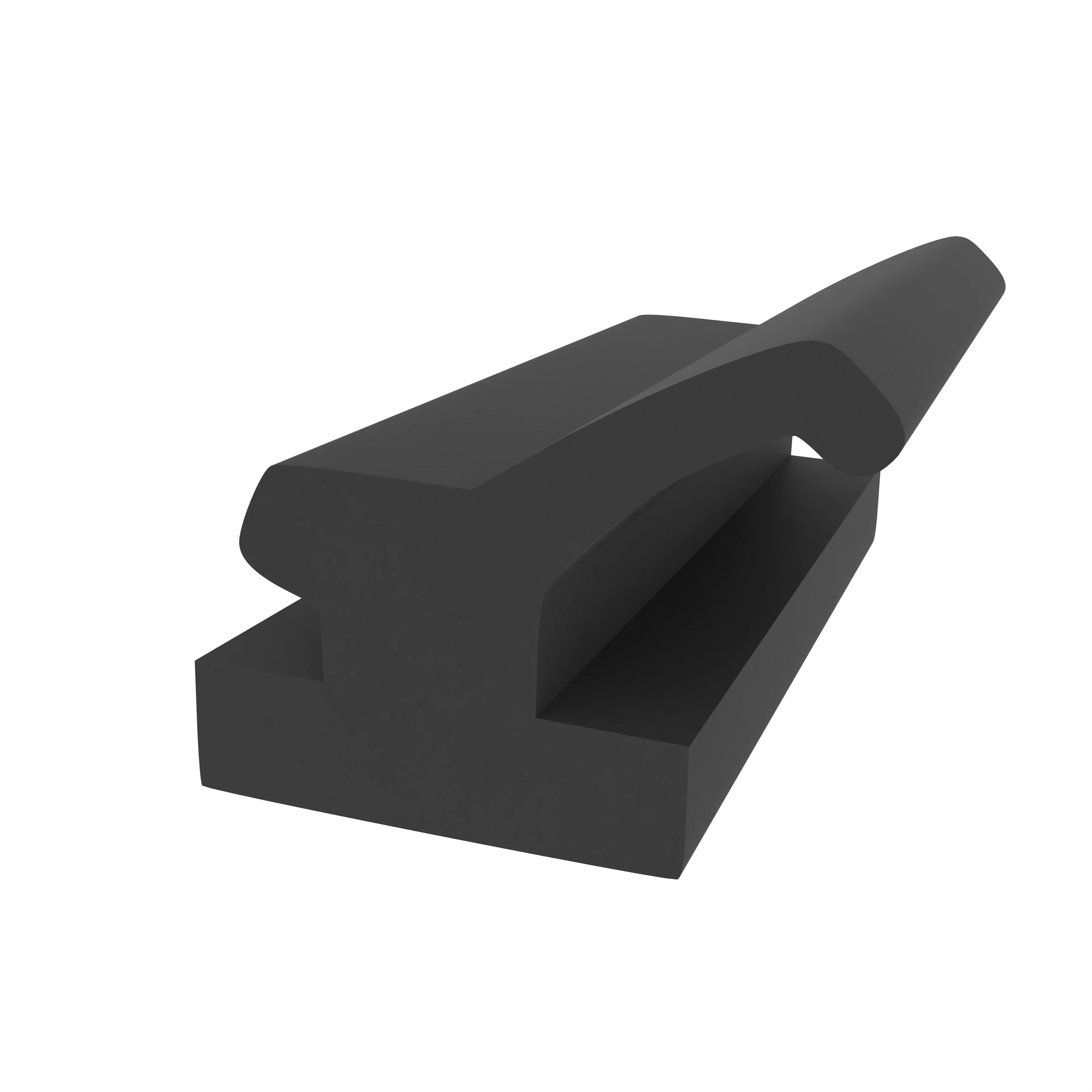 Lippendichtungen - Anschlagdichtung mit Lippe und glattem Fuß | 9,5 mm Höhe | Farbe: schwarz