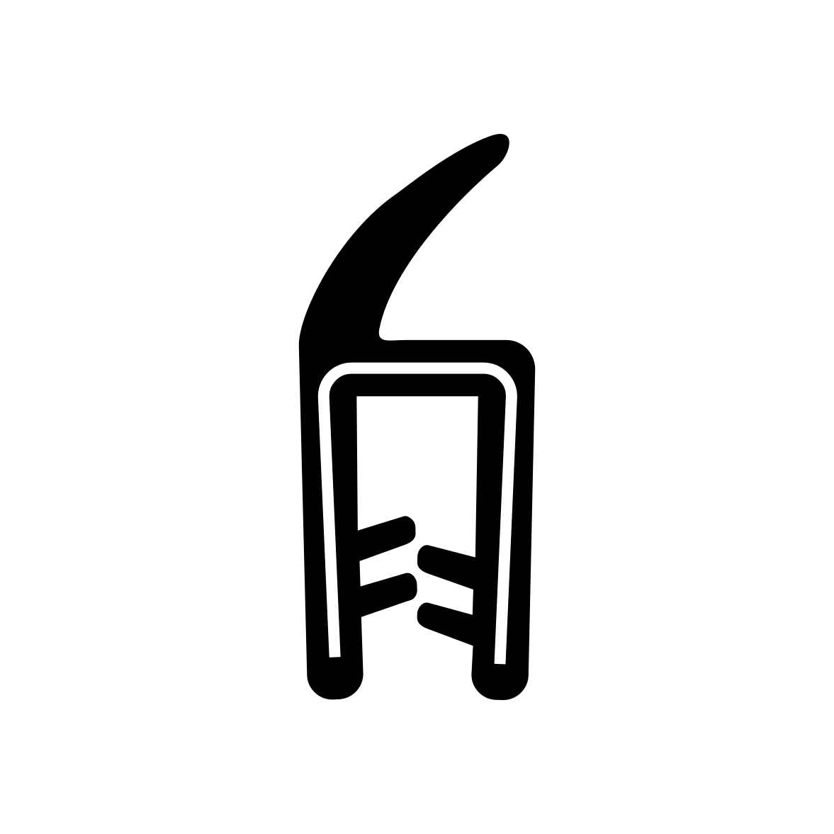 Kantenschutz Dichtprofile - Kantenschutzprofil | Klemmbereich: 1 - 2 mm | Farbe: schwarz