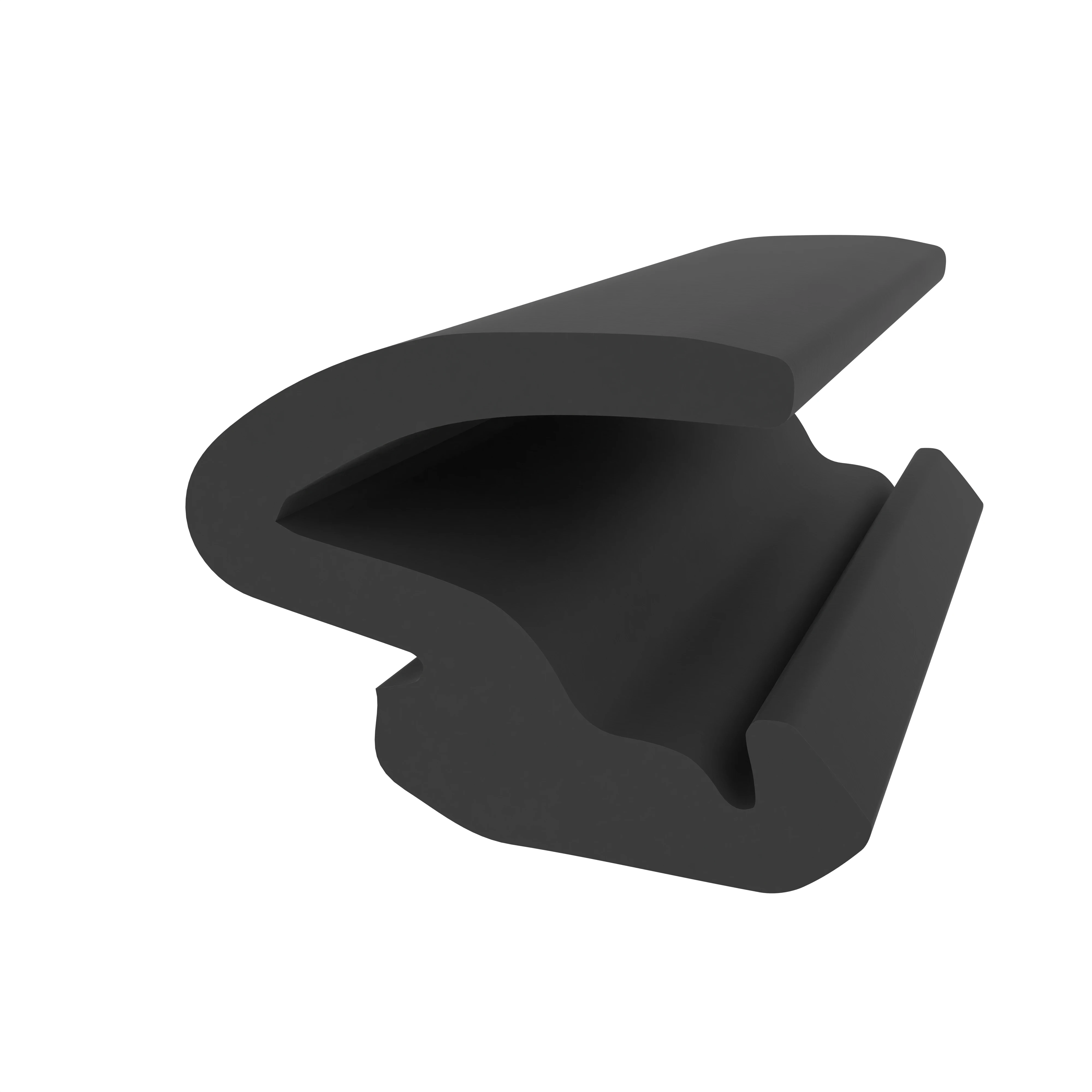 Anschlagdichtung mit Lippe und glattem Fuß | 9 mm Höhe | Farbe: schwarz