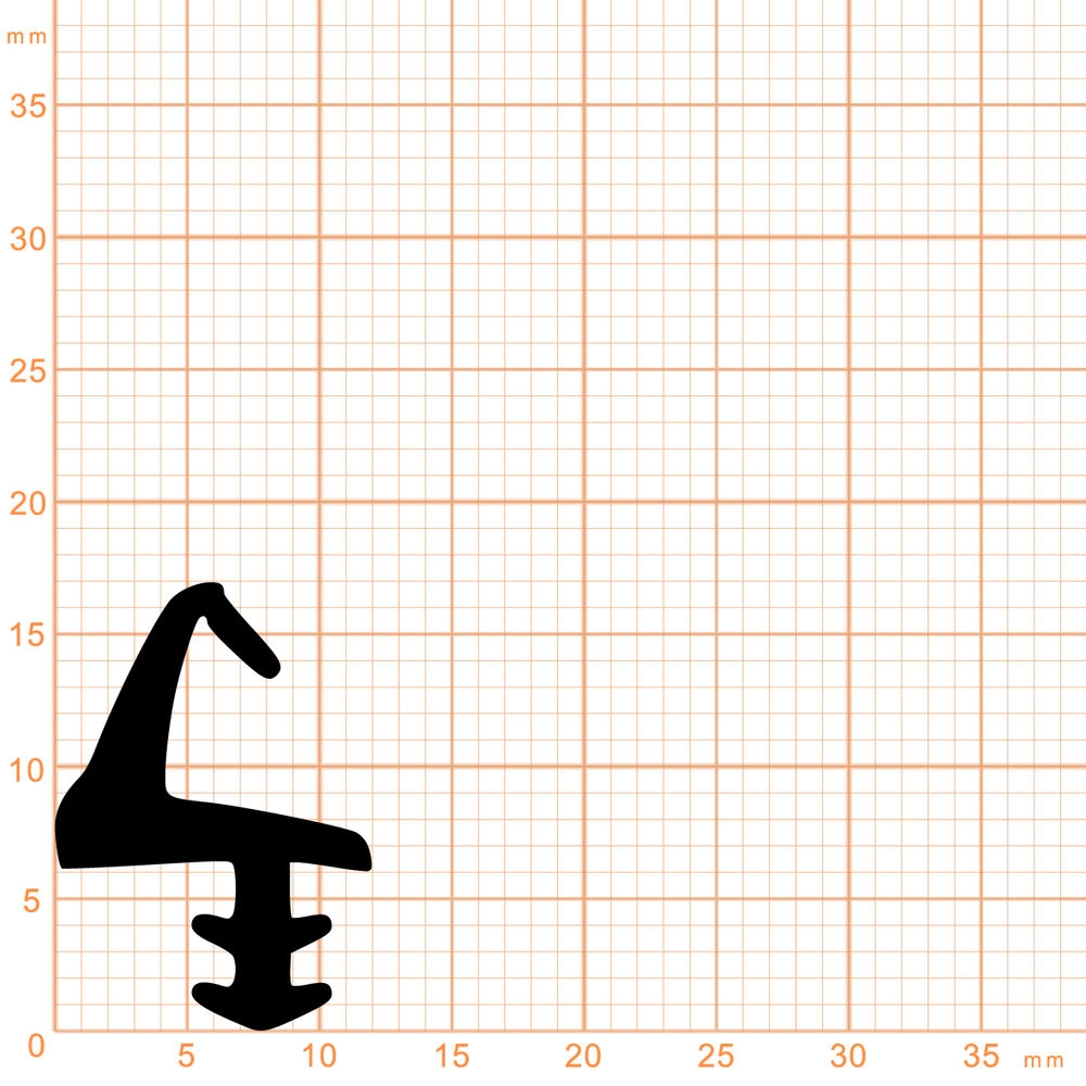 Lippendichtungen - Mitteldichtung für Metall- oder Alufenster | 17 mm Höhe | Farbe: schwarz