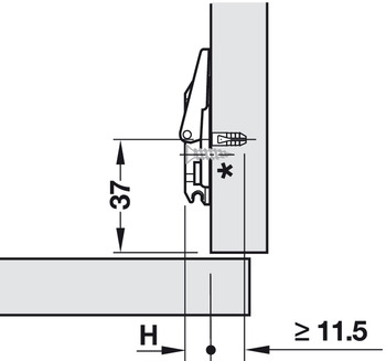 Scharniere - Kreuzmontageplatte von Blum | Modell Serie: Clip Top/Clip | Modell: 174H7130I