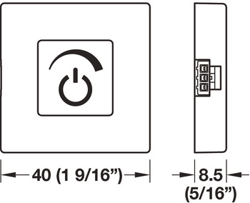 Häfele Loox Dimmer | mit Berührung | Farbe: silber