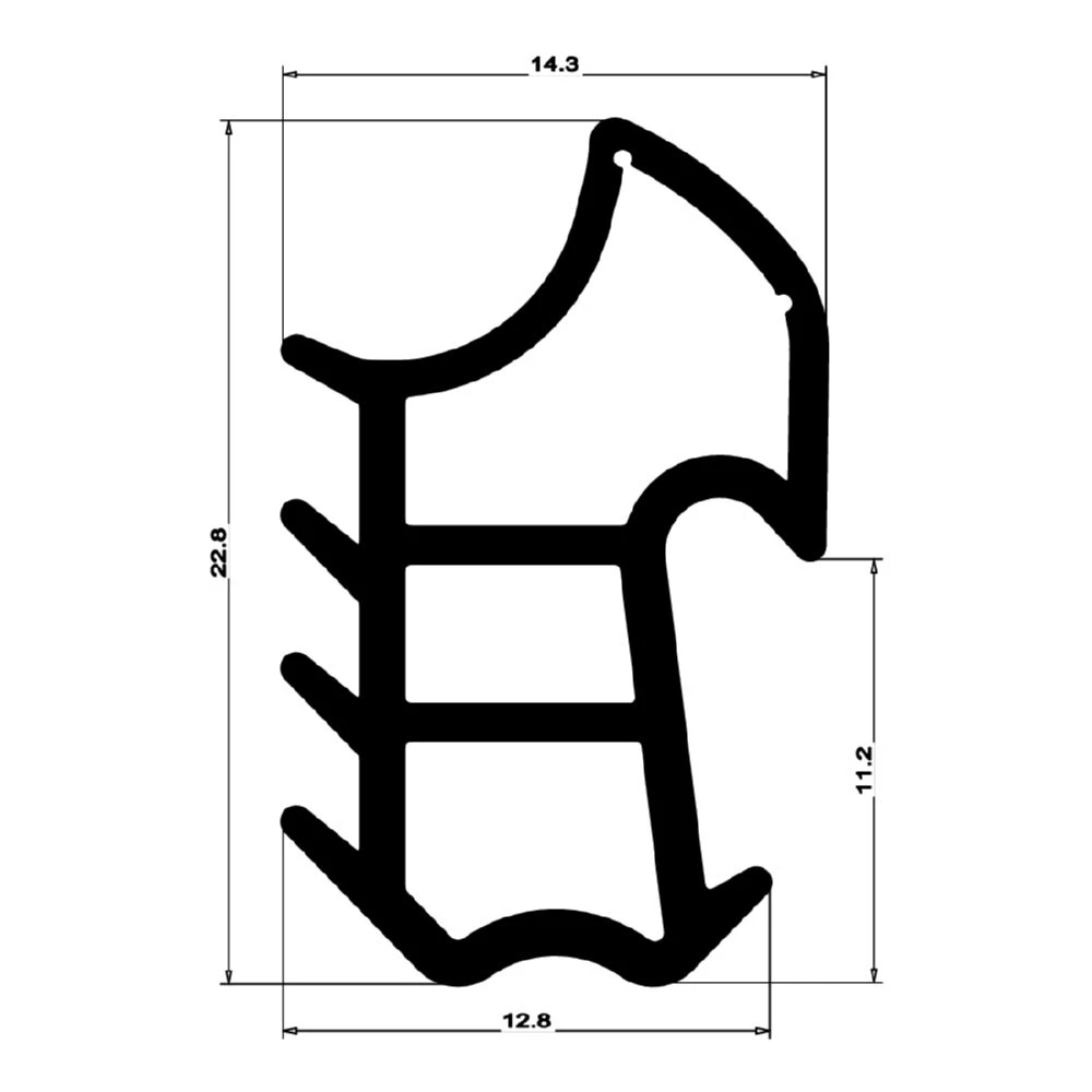 Stahlzargendichtung für Stahlprofile | 14 mm Breite | Farbe: grau