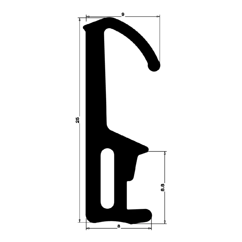Verglasungsdichtung für Fenster | 10 mm Breite | Farbe: schwarz