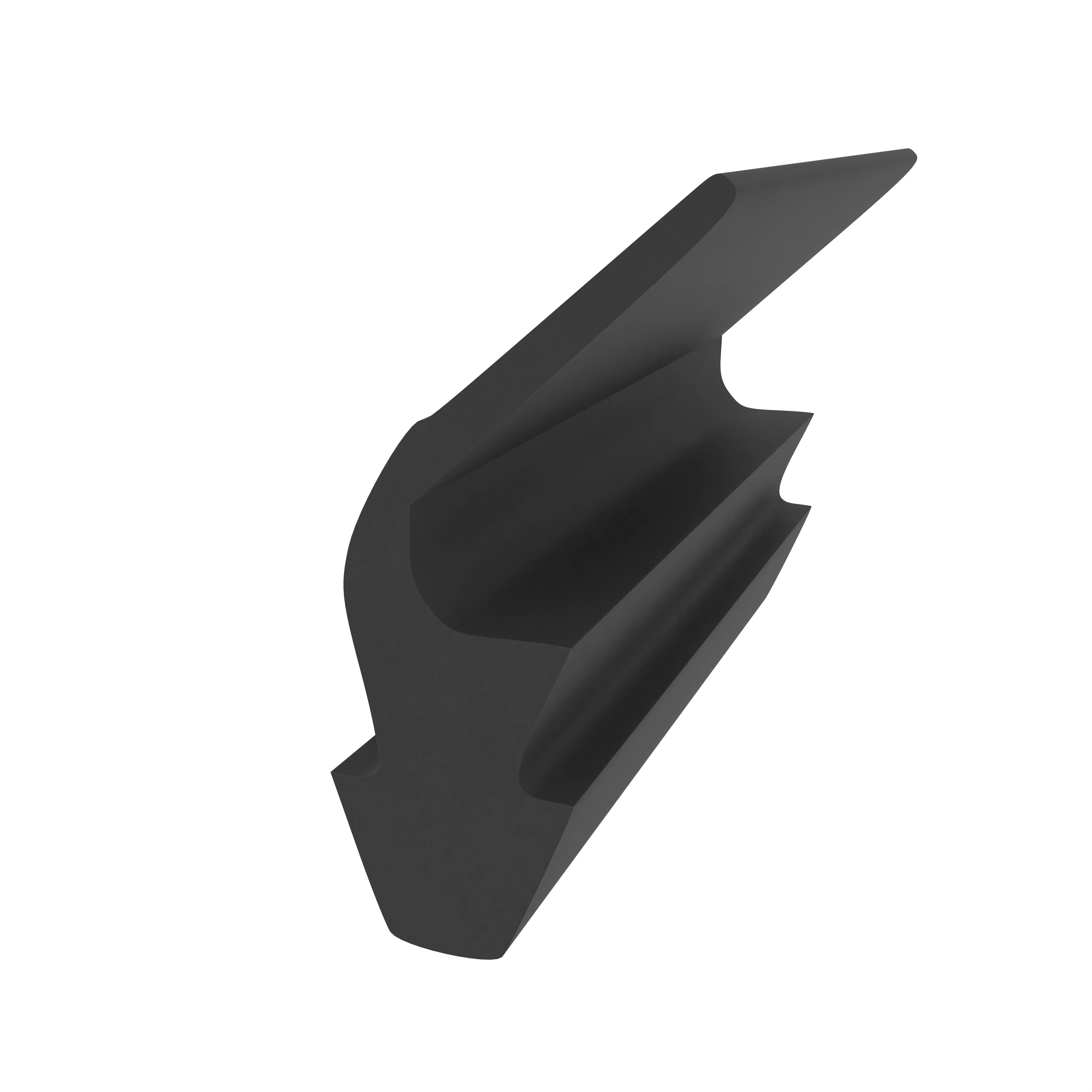 Lippendichtungen - Anschlagdichtung mit Lippe und profiliertem Fuß | 9 mm Höhe | Farbe: schwarz 