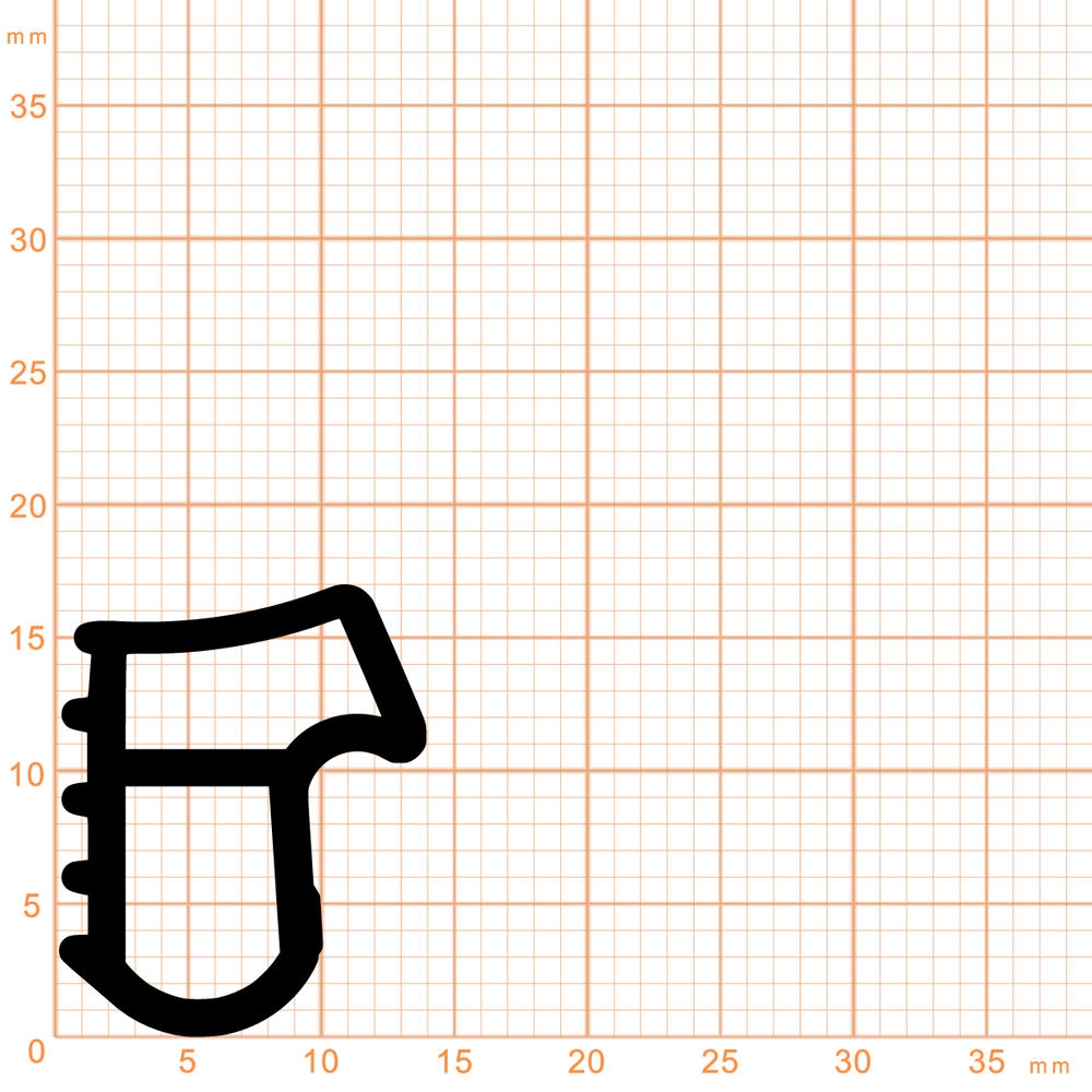 Türrahmen Dichtung - Stahlzargendichtung für senkrechte Nut | 17 mm Höhe | Farbe: braun