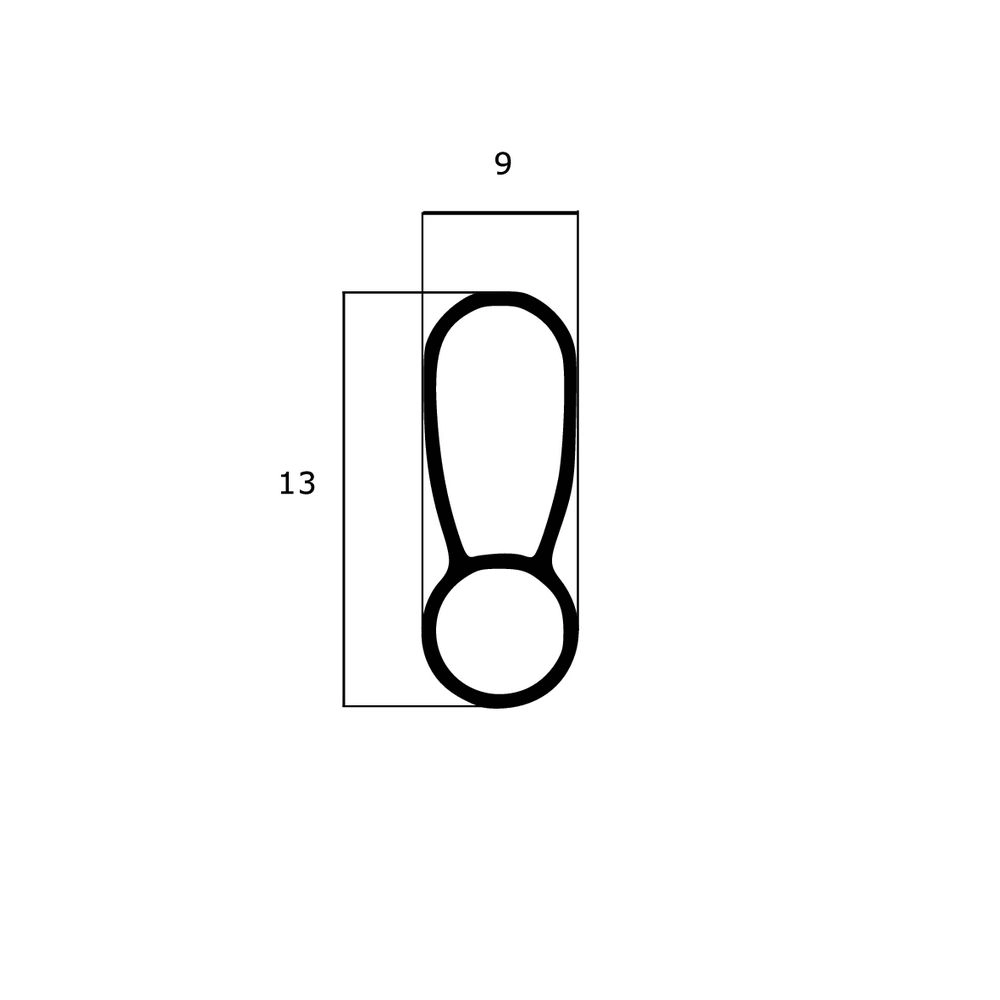 Türrahmen Dichtung - Stahlzargendichtung für Stahltüren | 13 mm Höhe | Farbe: schwarz