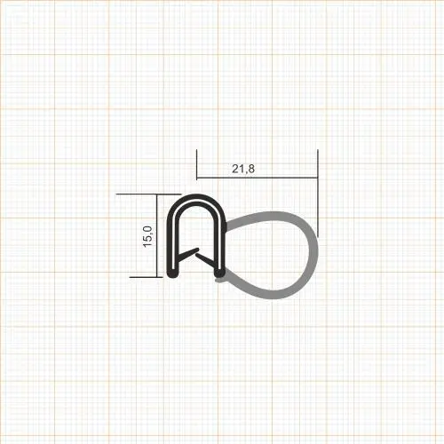 Kantenschutz Dichtprofile - Kantenschutzprofil | Klemmbereich: 1-3,5 mm | Farbe: schwarz
