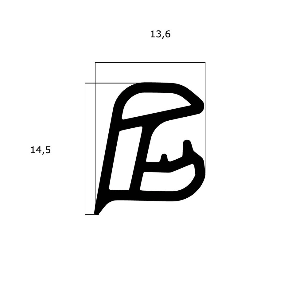 Türrahmen Dichtung - Stahlzargendichtung für seitliche Nut | 14,5 mm Höhe | Farbe: weiß